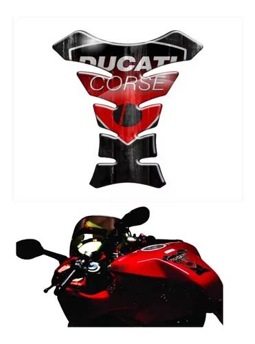 Adesivo Resinado Tanque Bocal Para Ducati Corse Cor Preto