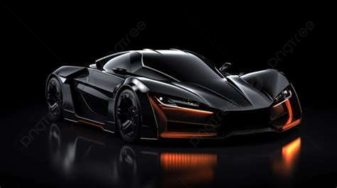 Futuristic Midengine Sports Car On Sleek Black Background 3d Rendering