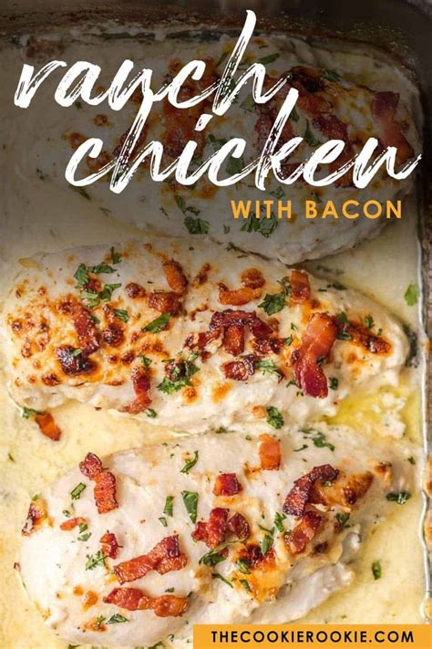 Baked Ranch Chicken With Bacon Chicken Bacon Ranch Recipe The