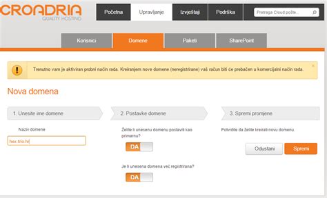 Pridruživanje domene | Croadria hosting