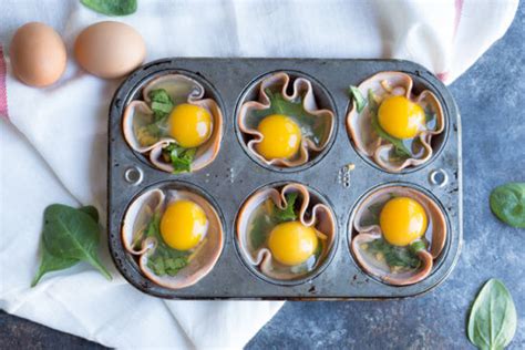 Ham Spinach Egg Cups High Protein Low Carb Breakfast