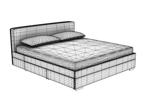 Upholstered Double Bed 3ds Max Model Cadblocksfree Thousands Of Free Autocad Drawings