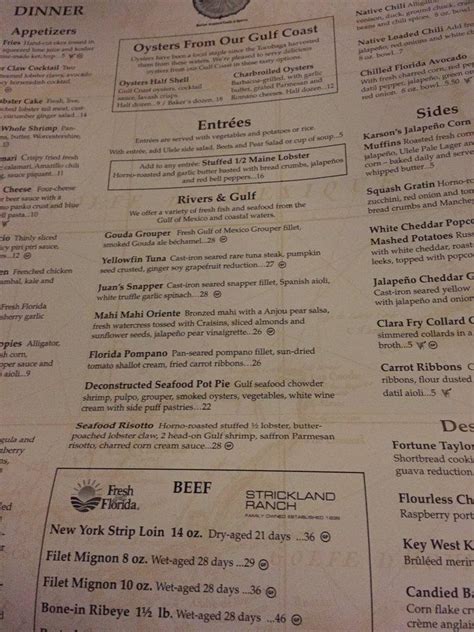 Menu At Ulele Restaurant Tampa N Highland Ave