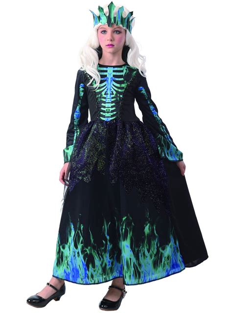 Blue And Green Neon Skeleton Costume Halloween Costume For Girls