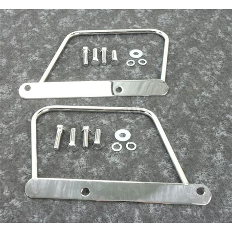 Drag Specialties Chrome Saddlebag Support Brackets Plate Mount Ds 110846 Dennis Kirk