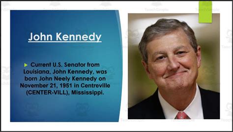 U S Senator John Kennedy La Biography Powerpoint By Teach Simple