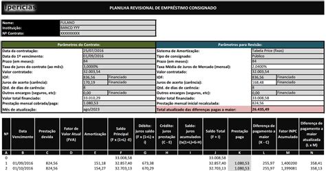 Planilha Revisional De Empr Stimo Consignado Jo O Lucas Prot Sio