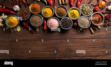 Frame Herbs And Spices Stock Photo Alamy