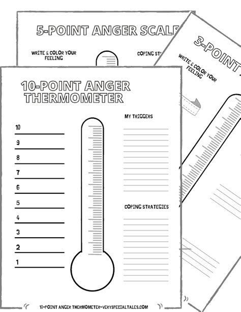 11 Anger Thermometers Printable PDF Fun Activities To Learn Anger