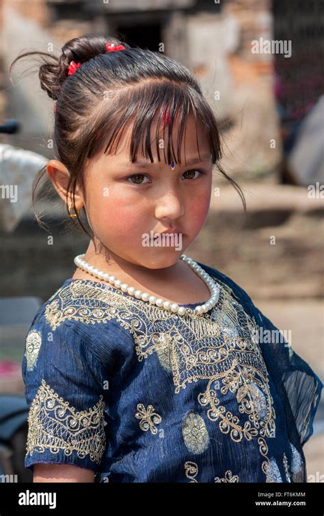 Nepal Kathmandu Young Hindu Nepalese Girl Stock Photo Alamy