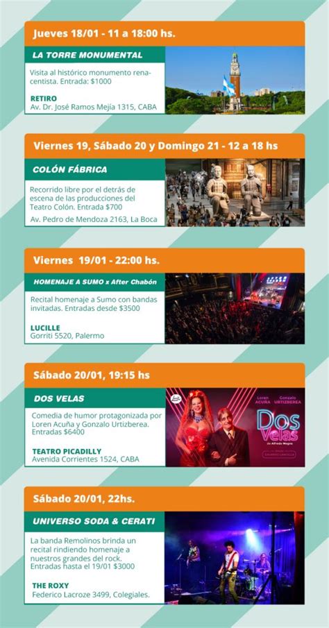 La Agenda Semanal Cultural un abanico de espectáculos