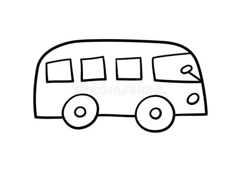 Hand Drawn Bus. Children Drawn Bus in Doodle Style. Children Doodle Drawing. Baby Car Stock ...