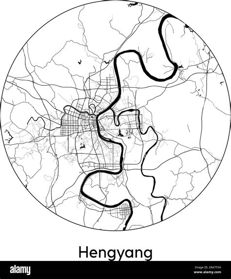 City Map Hengyang China Asia vector illustration black white Stock ...