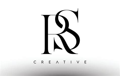 RS Minimalist Serif Modern Letter Logo In Black And White RS Creative