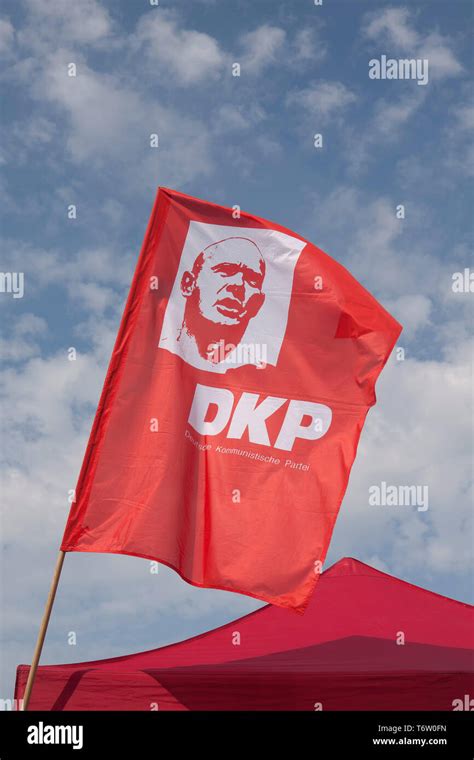 Flag of the DKP, Portrait of Ernst Thälmann, German Communist Party ...