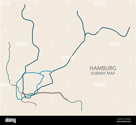 Mapa Vectorial Del Metro De La Ciudad De Hamburgo En Color Imagen