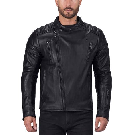 Viking Cycle Cafe Premium Black Leather Motorcycle Jacket For Men