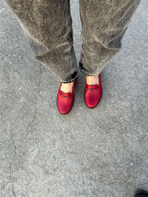 Women Red Penny Loafer Shoes Oxfords Red Leather Women Shoes Etsy