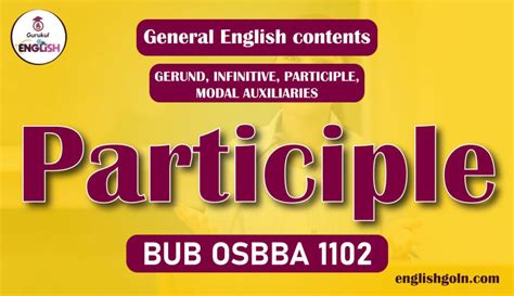 definition  participle english gurukul goln