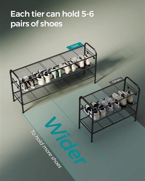 Songmics Zapatero De Niveles Organizador De Zapatos De Metal Con