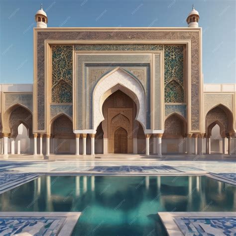 Premium AI Image | Muslim architecture exterior of masjid