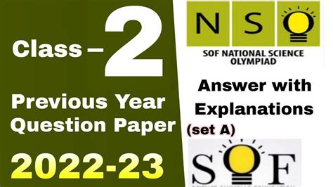 Nso Class 2 Previous Year Question Paper 2022 23 Class 2 Nso Olympiad Solved Paper Nso Grade