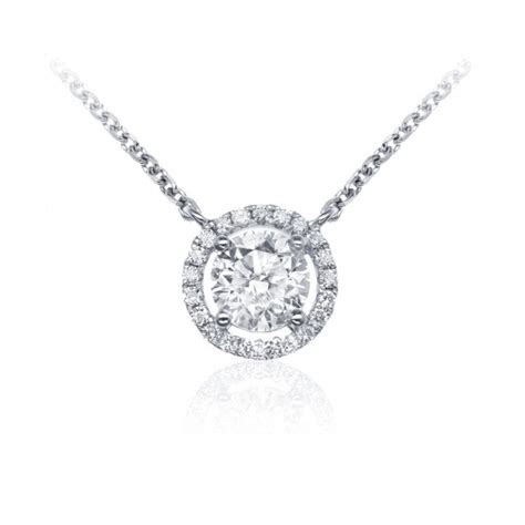 Quanticor 050 Pointer Round Halo Lab Diamond Pendant Fiona Diamonds