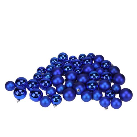 50ct Lavish Blue Shatterproof 2 Finish Christmas Ball Ornaments 2 15 Christmas Central