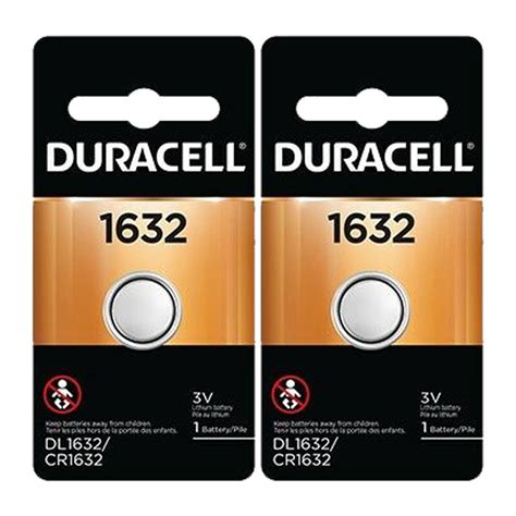 2 Pcs Duracell CR1632 1632 Car Remote Batteries