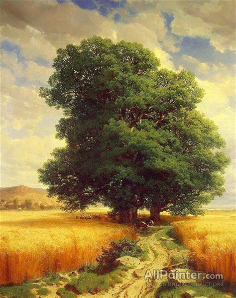 Alexandre Calame Landscape With Oak Trees Oil Painting Reproductions ...