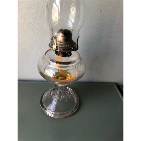 Antique Glass Oil Lamp White Flame Light Co Grand Rapids Mi Etsy