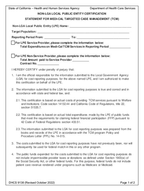 Fillable Online Lga Certification Statement For Tcm Fax Email