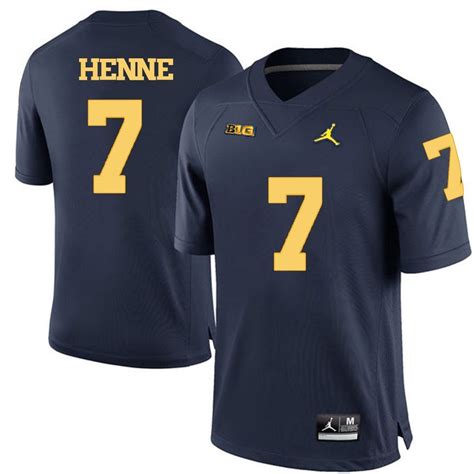 Michigan Wolverines Navy Blue Chad Henne Football Jersey - Bluefink