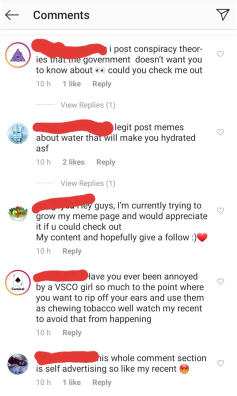 Instagram Comment Sections Have Become A Pool Of Self Promotion R