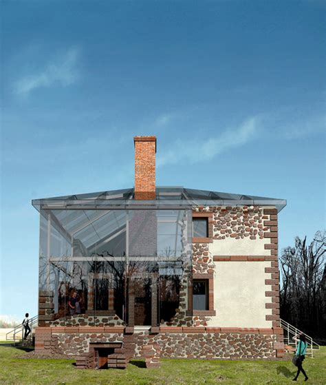 Glass House Project Ruins Preserved With Transparent Addition