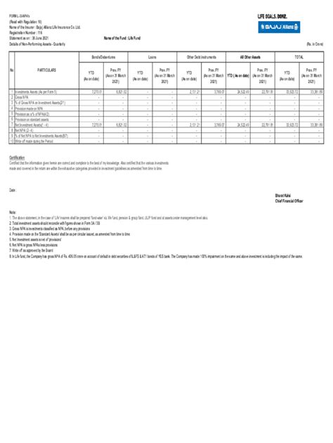 Fillable Online FORM L 33 NPA S Bajaj Allianz Life Fax Email Print