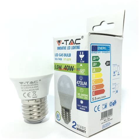 Garoshop V Tac Vt Lampadina Led E W Miniglobo G