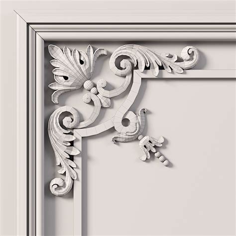 D Model Wall Molding Boiserie Classic Panels Vr Ar Low Poly