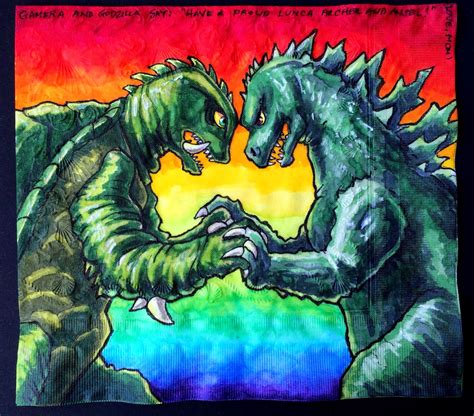 Daily Napkins Gamera And Godzilla Observe Gay Pride