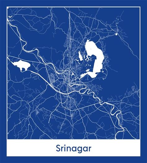 Premium Vector Srinagar India Asia City Map Blue Print Vector