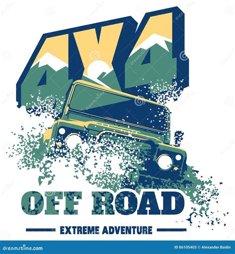 Off Road Car Logo Safari Suv Expedition Offroader Stock Vector