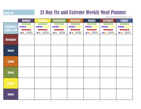 21 Day Fix Meal Plan Tools Get Fit Lose Weight Feel Like You Again