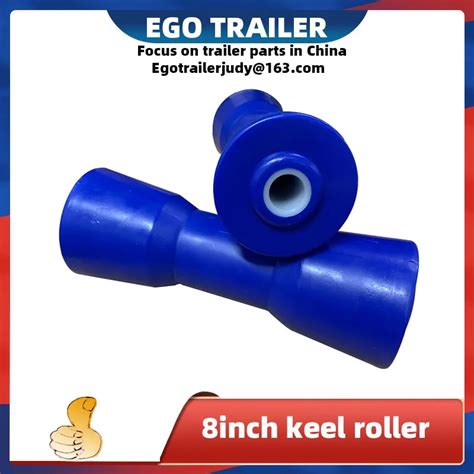 Egotrailer 1pc Boat Trailer Keel Roller 8 Blue Hard Plastic Pe 200mm