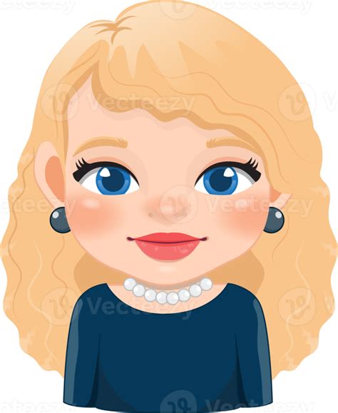 Cute Blonde Hair Girl Cartoon Character PNG PNG