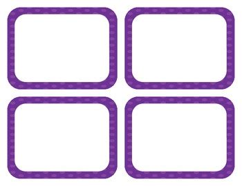 Purple Polka Dot Classroom Labels Editable By Spunkteach Tpt