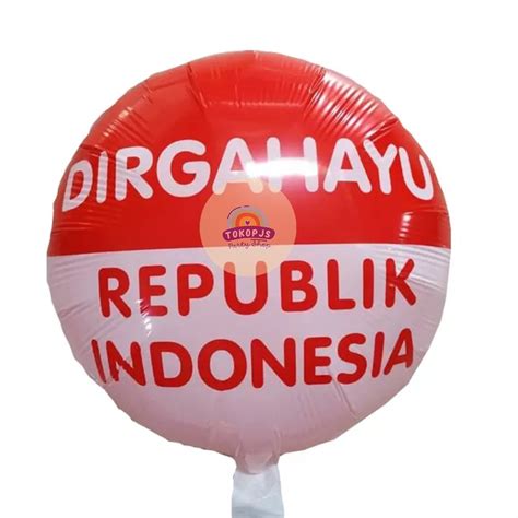 Jual Balon Foil Merah Putih Agustus Dirgahayu Ri Bulat Cm