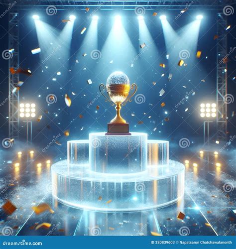 Podium With Trophies Stock Photo CartoonDealer 10004976