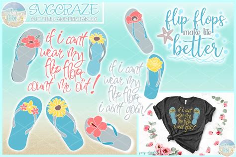 If I Cant Wear My Flip Flops Flowers Quote Bundle Svg