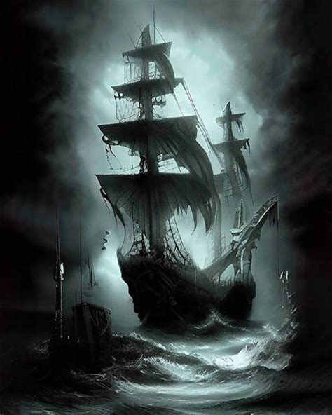 Piracy Digital Art Prints Pirate Ship Artwork Kraken Sea Ocean Water Oceanic Surreal Art Home