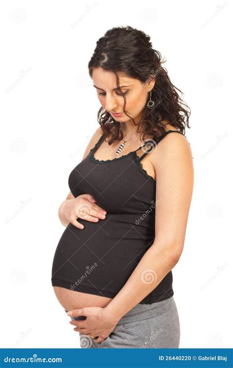 Pregnant Woman Feeling Baby Kicks Stock Photo - Image of baby, hold: 26440220